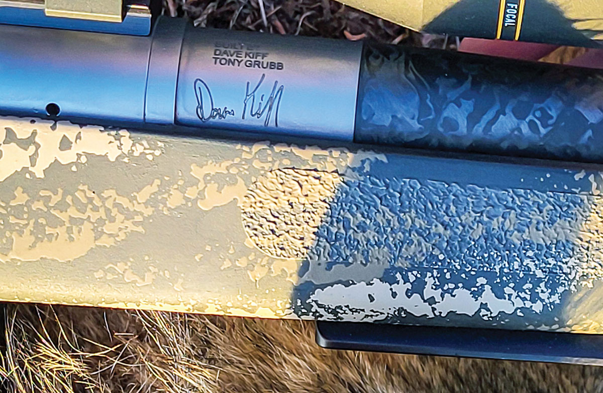 The action was signed by the builders of the rifle, Dave Kiff and Tony Grubb of Pacific Tool & Gauge. They put together one nice rifle that shoots as good as it looks!